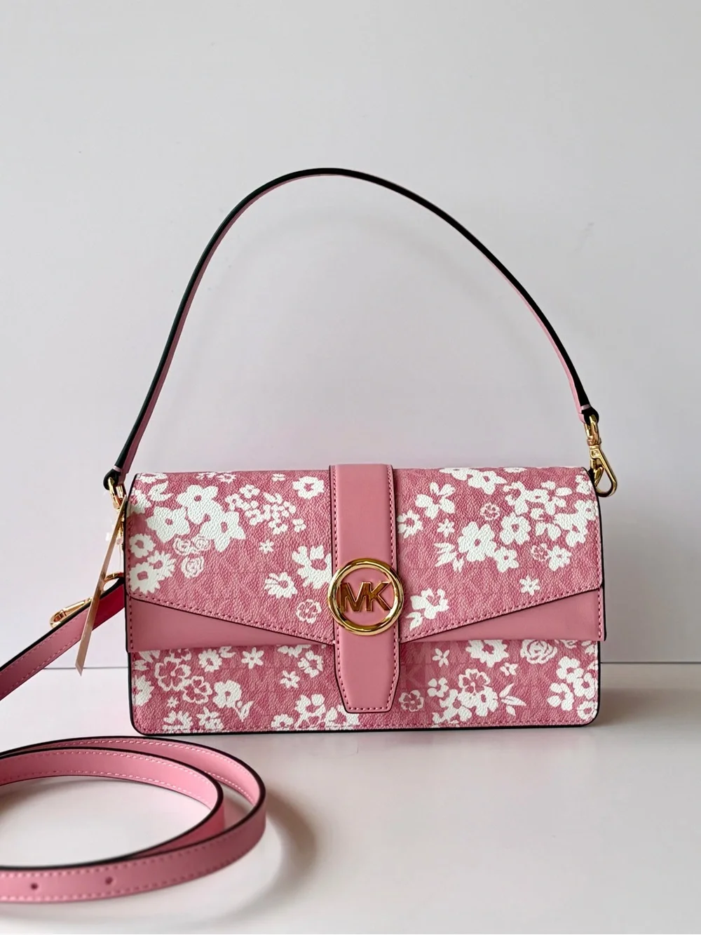 Michael Kors Greenwich Medium Printed Signature Logo Convertible Shoulder Bag